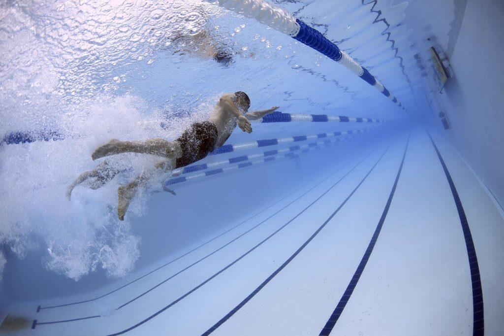 swimmers, swimming, pool, olympic pool, race, competition, water, lanes, sports, water sports, athletes, athletic, olympics, nature, underwater